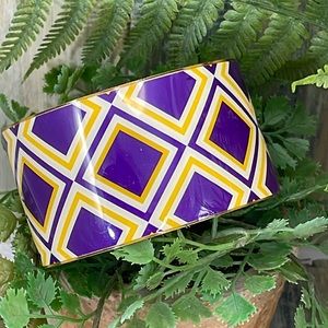 ⭐️💰Mud Pie Purple and Gold diamond pattern cuff bracelet